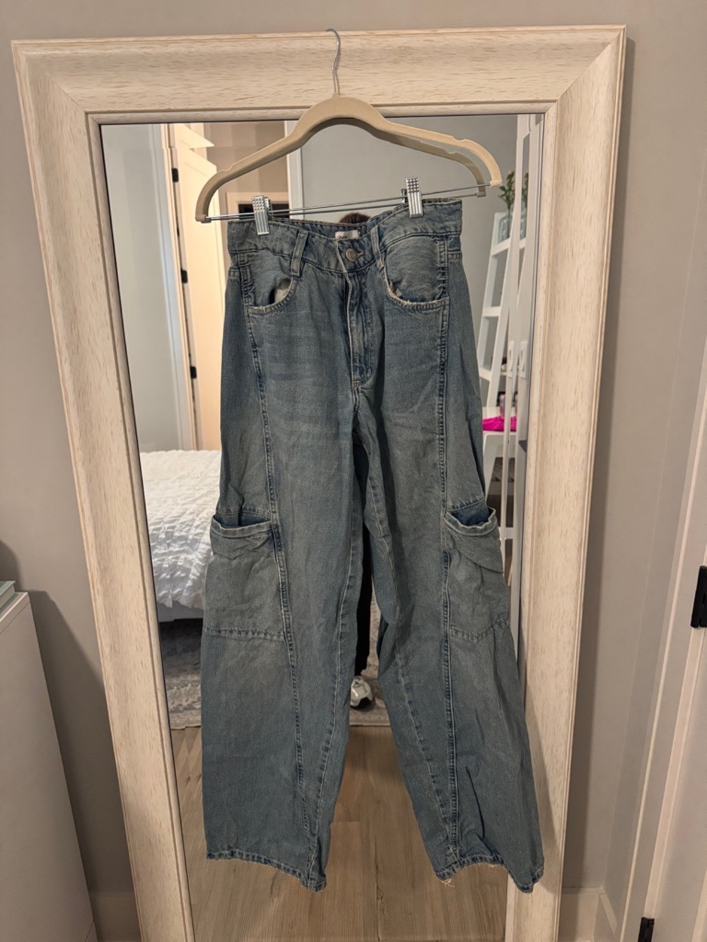 Zara Wide-Leg Flare Jeans in Light Blue